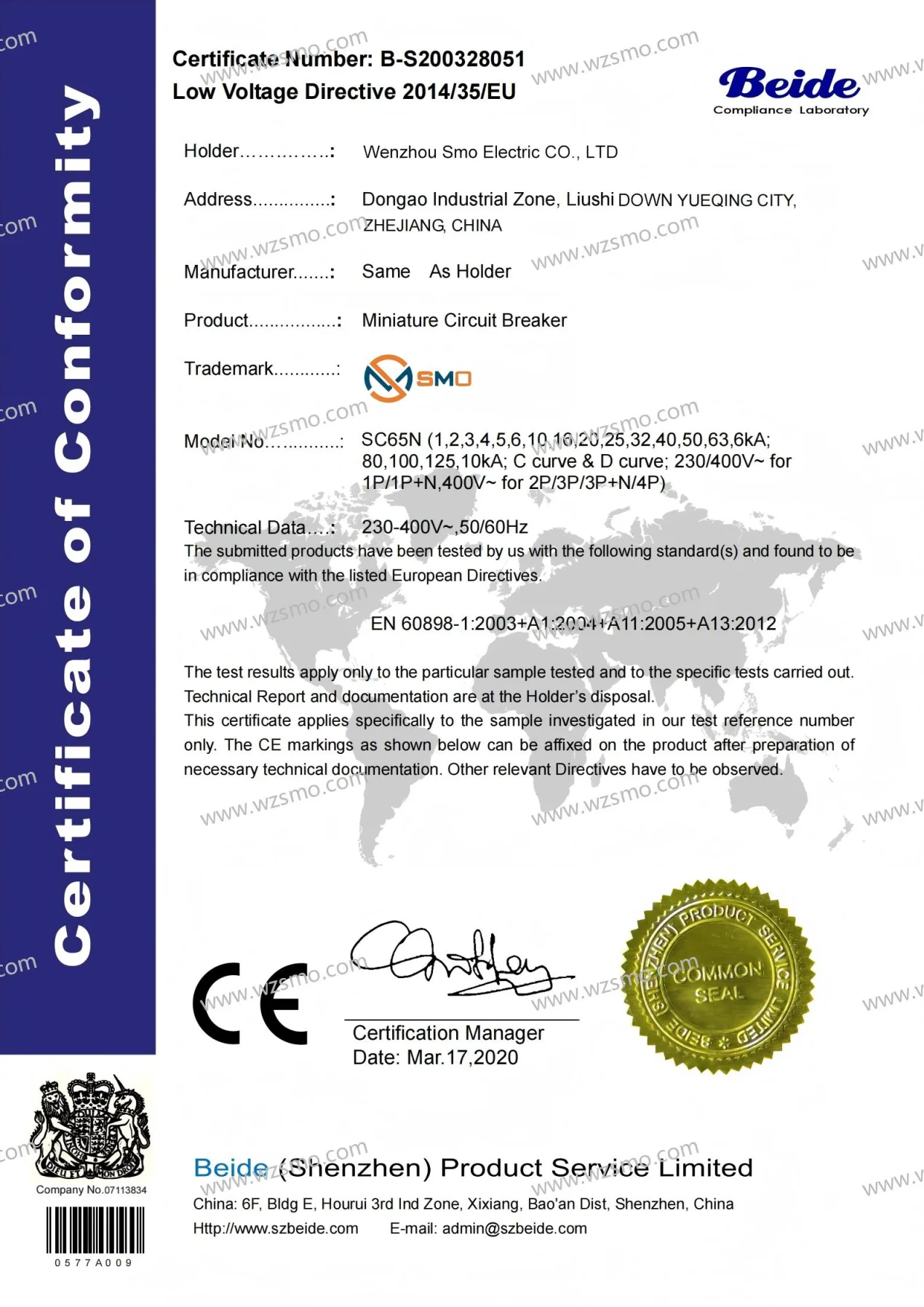 CE iC60N MCB