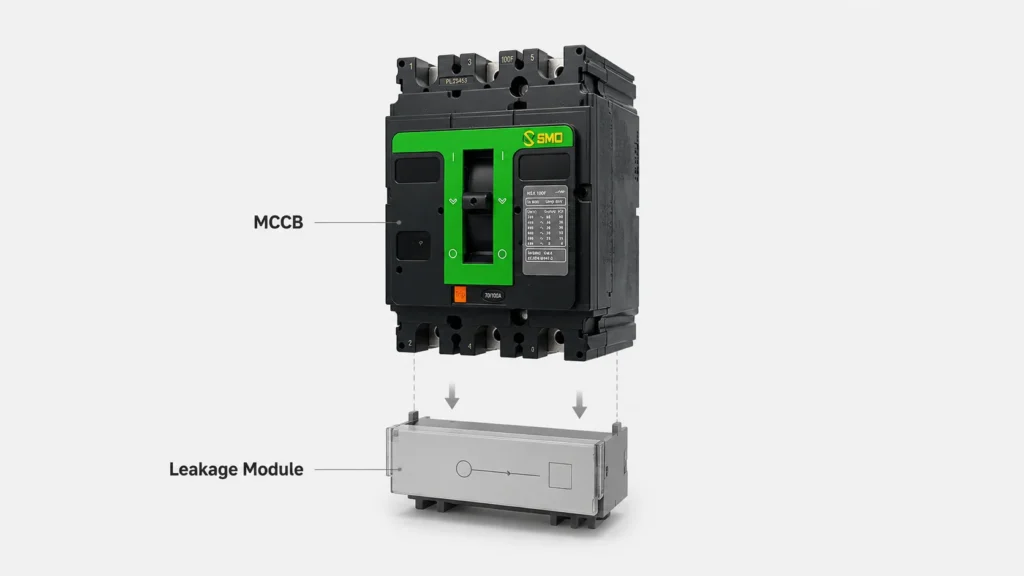 mccb vigi module residual current protection